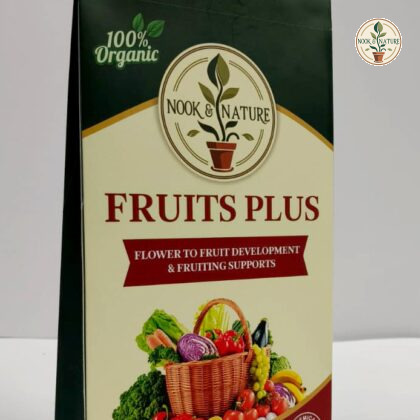 Nook & Nature Fruits Plus 100g organic fruit development supplement packaging bag.