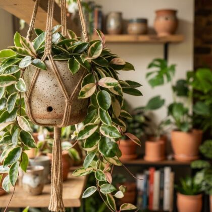 Hoya Carnosa Krimson Green Hanging Plant