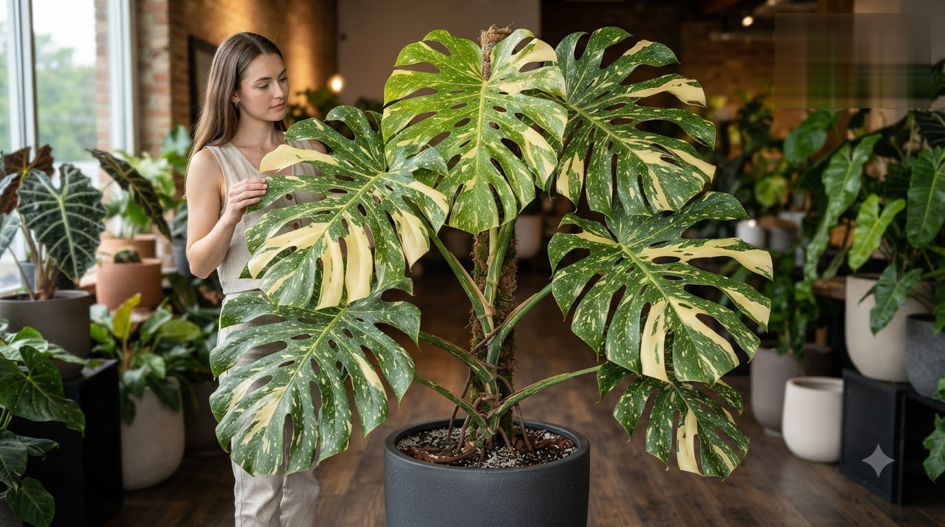 Monstera deliciosa Thai Constellation Creme Brulee - Image 4