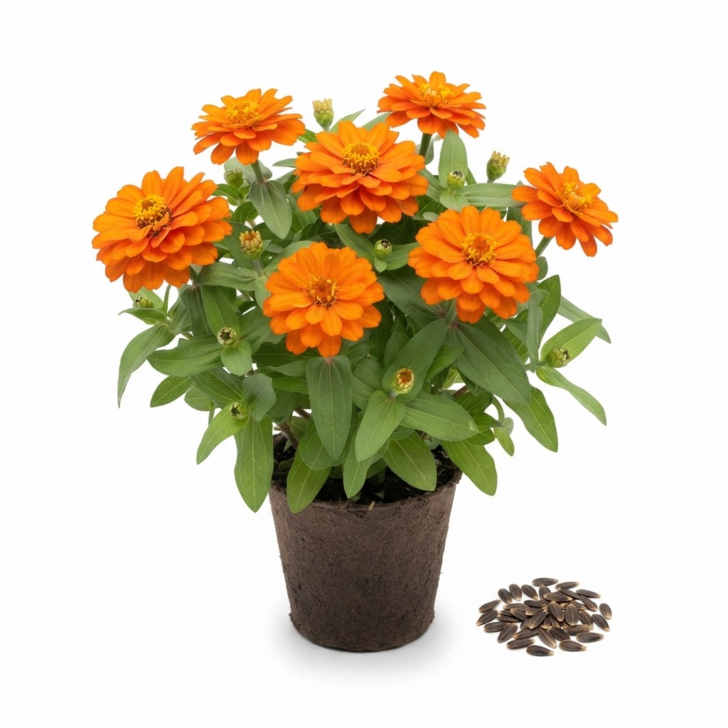 Zinnia Orange Flower - Image 4
