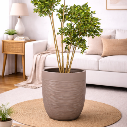 Pota Fiberglass Planters – Grey Beige