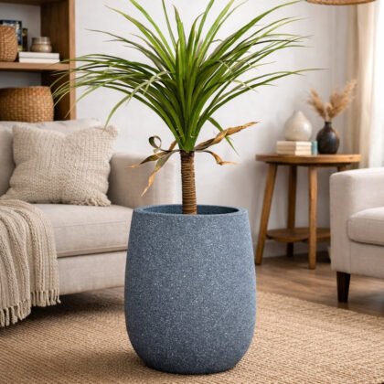 Omega Fiberglass Planters – Blue Grey
