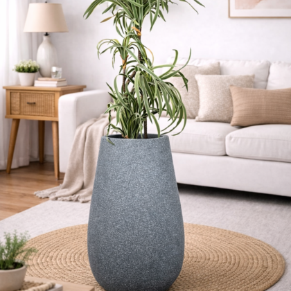 Omega-A Fiberglass Planter – Blue Grey